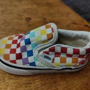 Vans Red and Orange Slip-On Sneakers Classic Style